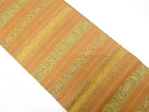 横段に花唐草模様織り出し　全通袋帯